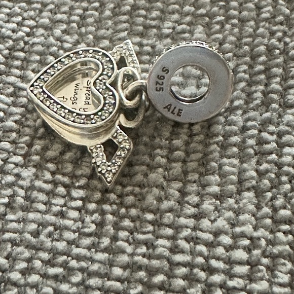 Pandora Heart & Angel Wings Dangle Charm - Picture 5 of 5